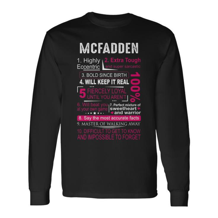 Mcfadden Name Mcfadden V2 Long Sleeve T-Shirt