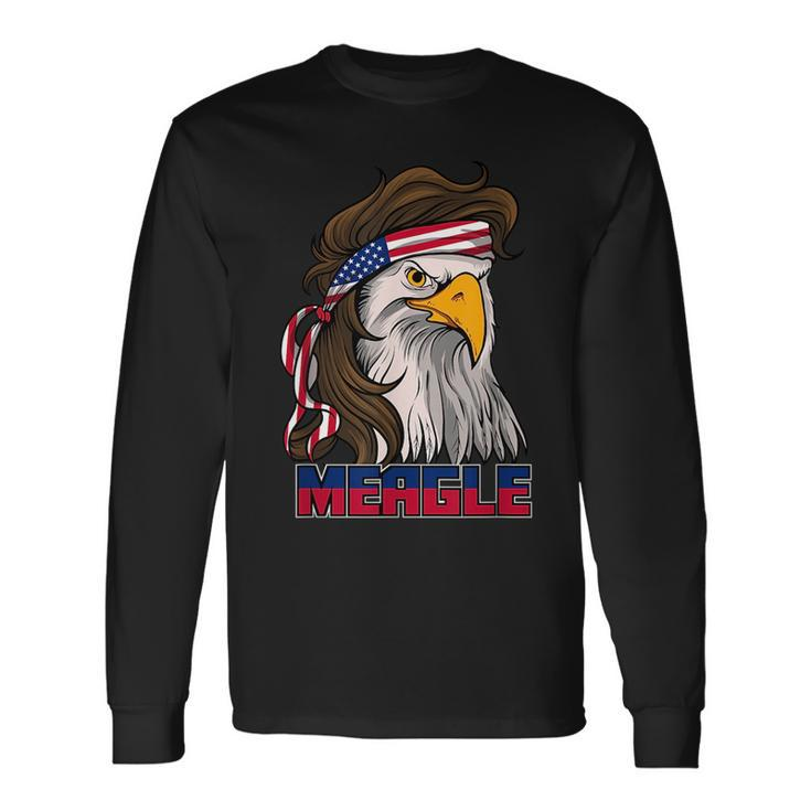 Meagle American Eagle Redneck Mullet Pride Long Sleeve T-Shirt T-Shirt