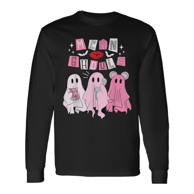 Mean Ghouls Ghost Retro Scary Halloween Trick Or Treat Long Sleeve T-Shirt