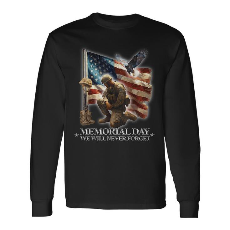 Memorial Day Land Of Free Never Forget Veterans America Flag Long Sleeve T-Shirt T-Shirt