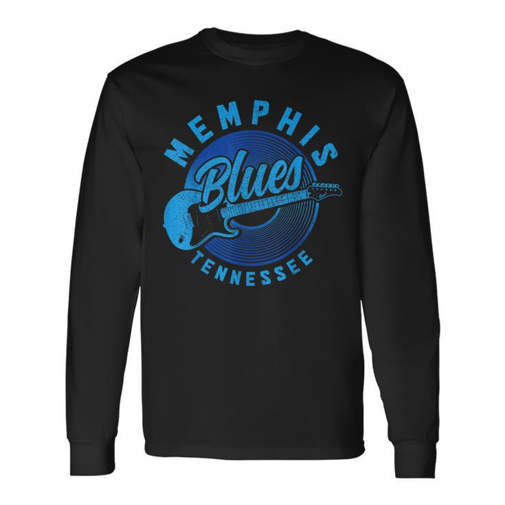 Memphis Tennessee Tn Pride Guitar Blues Music Vintage Long Sleeve T-Shirt T-Shirt