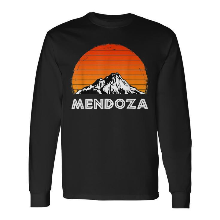 Mendoza Argentina Vintage Retro Argentinian Mountains Andes Long Sleeve T-Shirt
