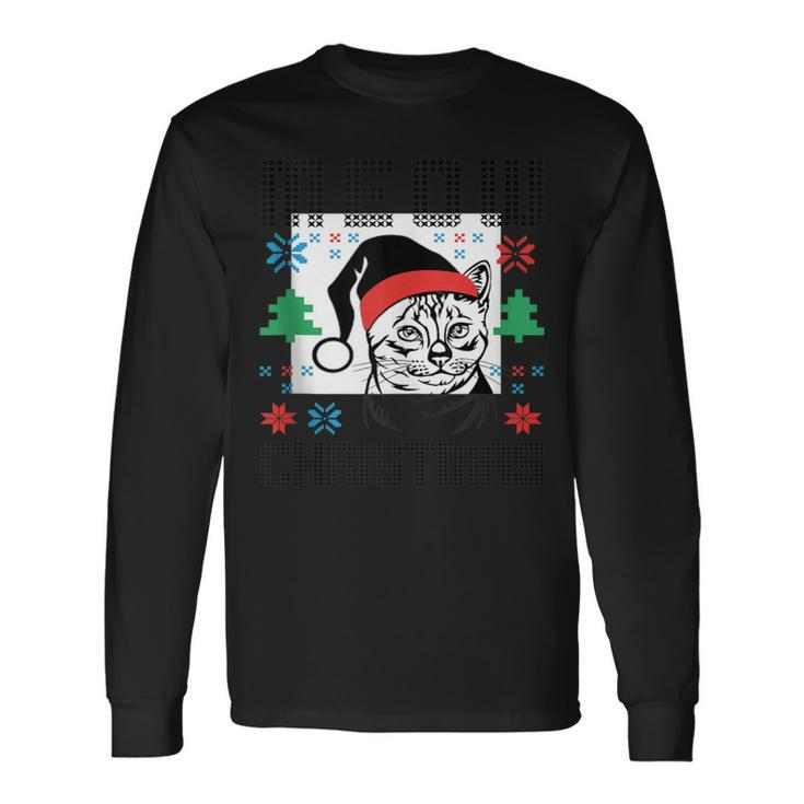 Meow Christmas Ugly Christmas Sweater Long Sleeve T-Shirt