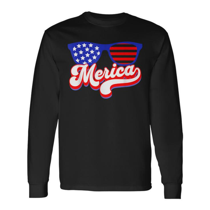 Merica 4Th Of July Patriotic American Flag Apparel Patriotic Long Sleeve T-Shirt