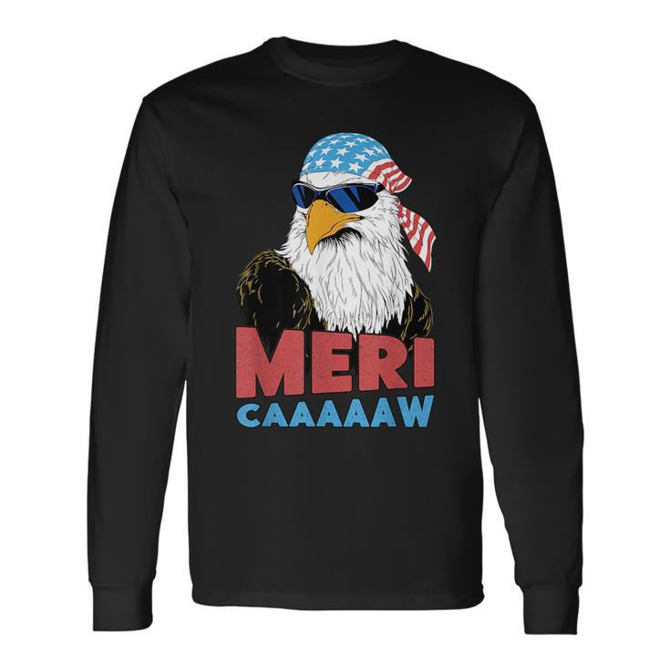 Mericaaaaaw Eagle Mullet 4Th Of July Usa American Flag Mullet Long Sleeve T-Shirt T-Shirt
