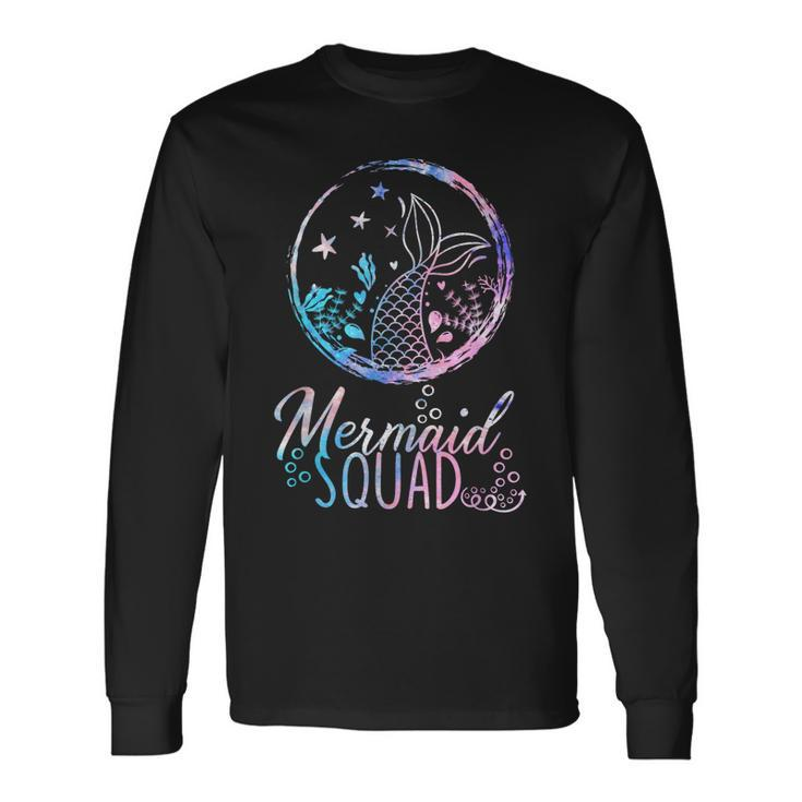 Mermaid Birthday Squad Party Matching Mermaid Lovers Long Sleeve T-Shirt T-Shirt