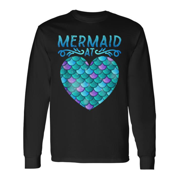 Mermaid At Heart Ocean Fish Tail Deep Sea Mermaid Shells Top Long Sleeve T-Shirt T-Shirt