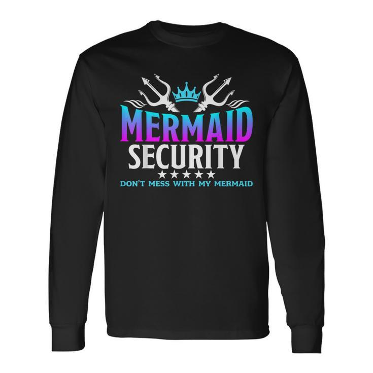 Mermaid Security Family Birthday Halloween Costume Boys Long Sleeve T-Shirt