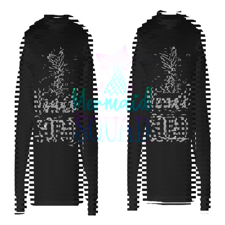 Mermaid Squad Birthday Mermaid Tail Squad Matching Long Sleeve T-Shirt T-Shirt