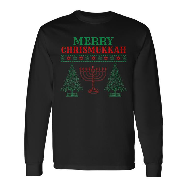 Merry Chrismukkah Ugly Christmas Sweater Long Sleeve T-Shirt Gifts ideas