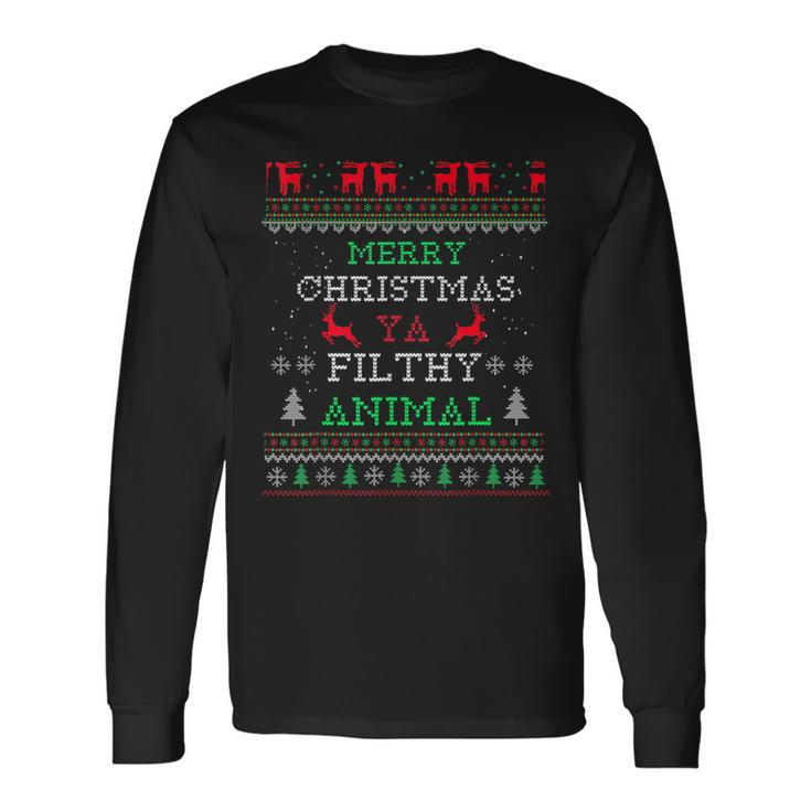 Merry Christmas Animal Filthy Ya Xmas Pajama Family Matching Long Sleeve T-Shirt