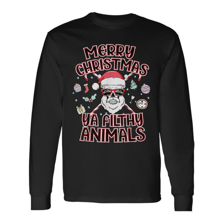 Merry Christmas Ya Filthy Animals Christmas Xmas Party Long Sleeve T-Shirt