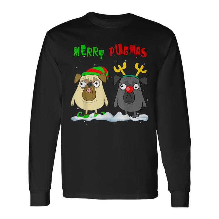 Merry Pugmas Christmas Party Xmas Holidays Pug Dog Lover Long Sleeve T-Shirt