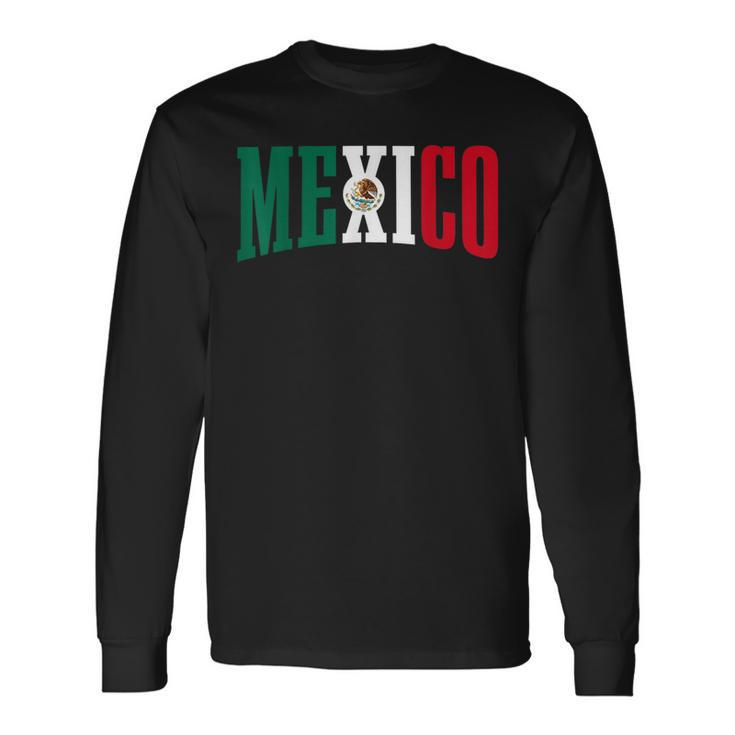 Mexico Sports Style Retro Mexican Flag Pride Long Sleeve T-Shirt