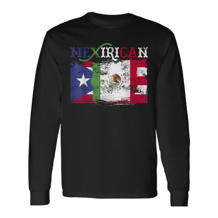 Mexirican Puerto Rico Flag Cinco De Mayo Long Sleeve T-Shirt
