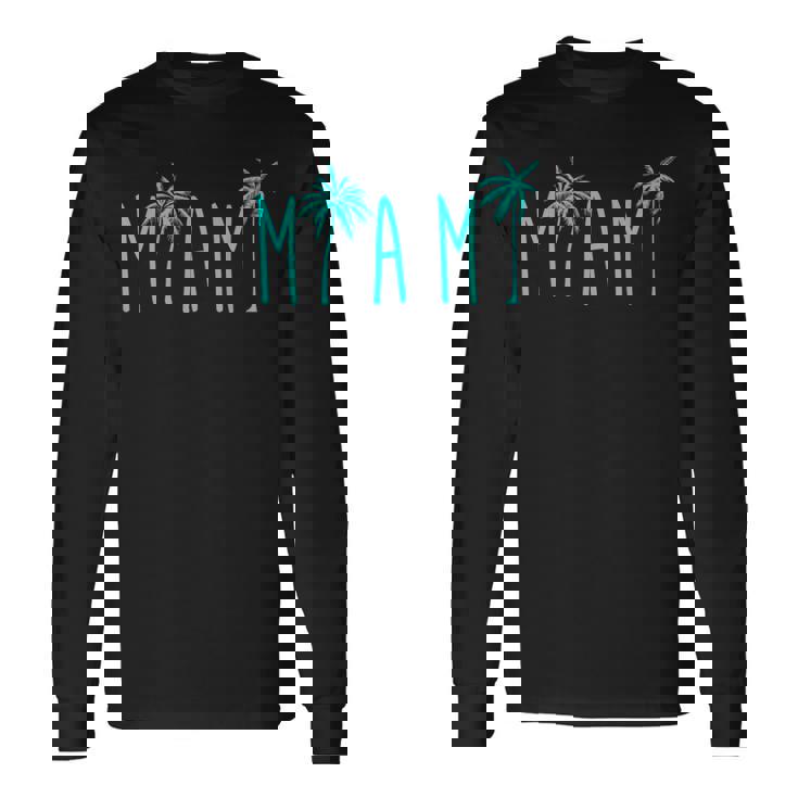 Miami Beach Florida Palm Trees T Long Sleeve T-Shirt