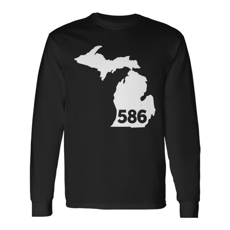 Michigan 586 Area Code Long Sleeve T-Shirt