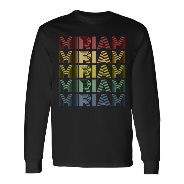 Miriam Personalized Name Retro 70S Vintage Long Sleeve T-Shirt