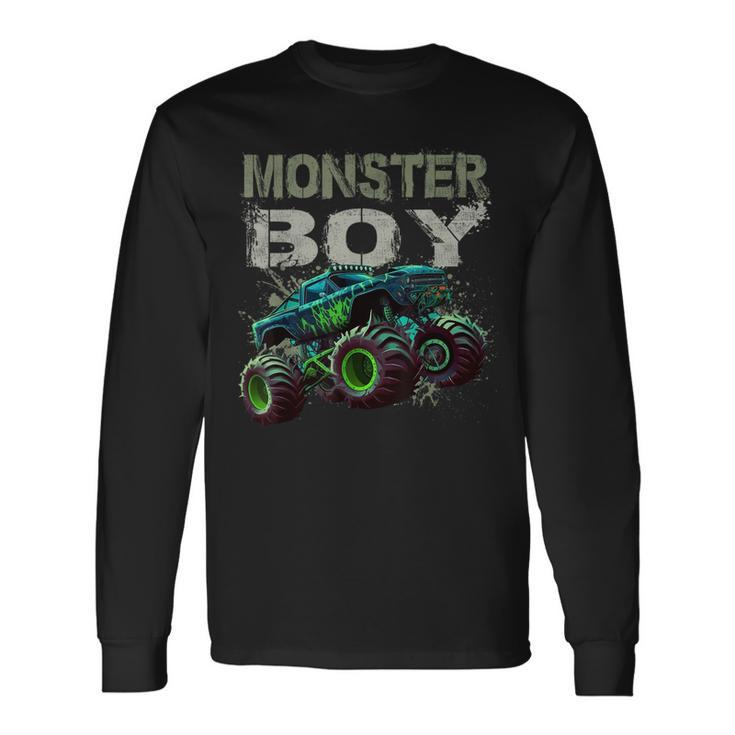 Monster Truck Boy Family Matching Monster Truck Lovers Long Sleeve
