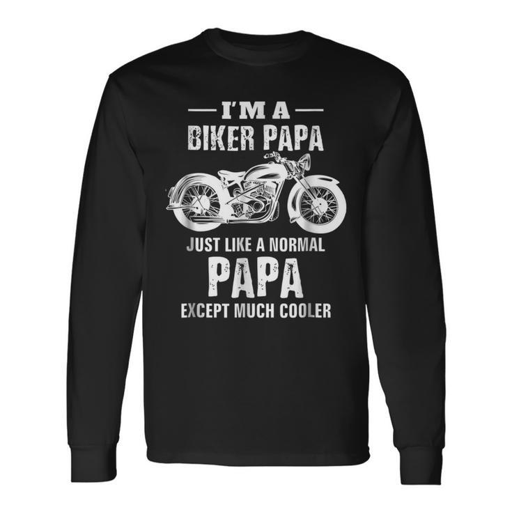 Motorcycle Biker Papa Bike Dad Grandpa Long Sleeve T-Shirt T-Shirt