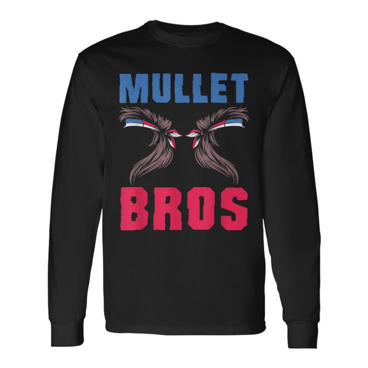 Mullet Bros Mullet Pride Redneck Mullet Long Sleeve T-Shirt T-Shirt