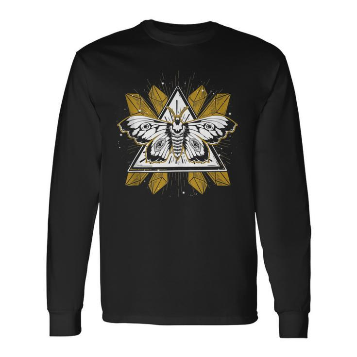 Mysticism Pagan Blackcraft Wiccan Scary Insect Moth Occult Long Sleeve T-Shirt T-Shirt