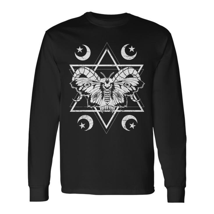 Mysticism Pagan Moon Wiccan Scary Insect Moth Occult Long Sleeve T-Shirt T-Shirt