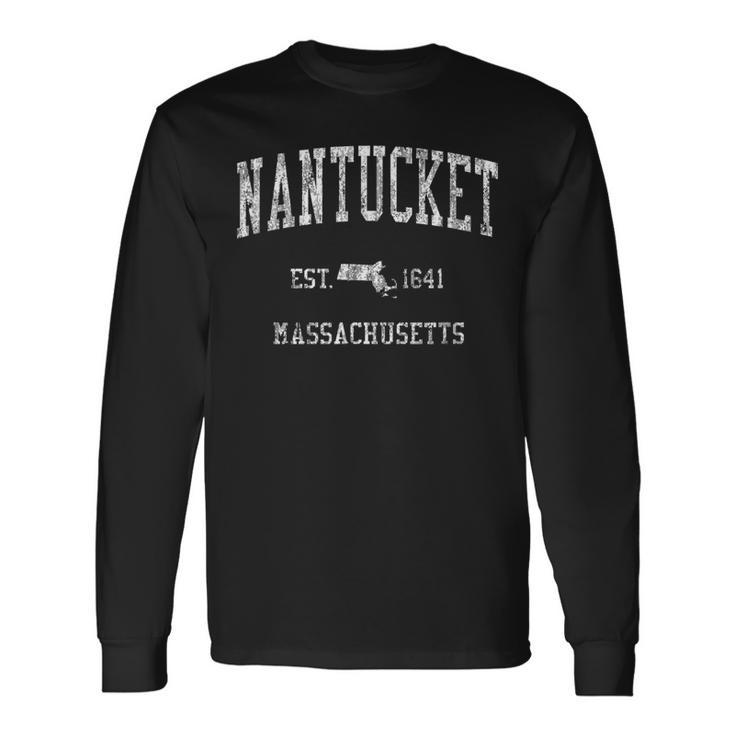 Nantucket Masachusetts Ma Vintage Sports Long Sleeve T-Shirt
