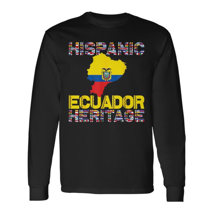 National Hispanic Heritage Month Ecuador Flag Ecuadorian Long Sleeve T-Shirt