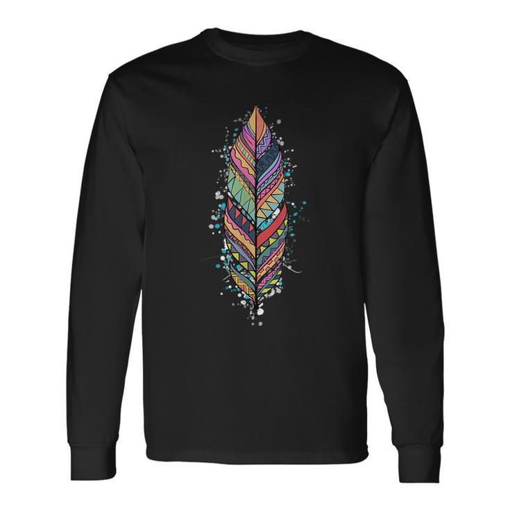 Native American Feather Indian Long Sleeve T-Shirt T-Shirt