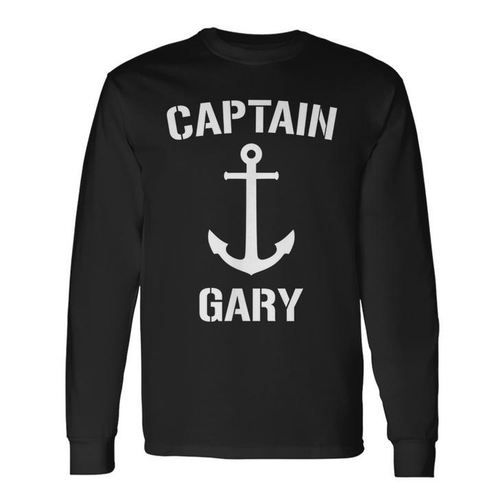 Nautical Captain Gary Personalized Boat Anchor Long Sleeve T-Shirt T-Shirt