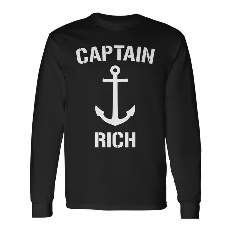 Nautical Captain Rich Personalized Boat Anchor Long Sleeve T-Shirt T-Shirt Gifts ideas
