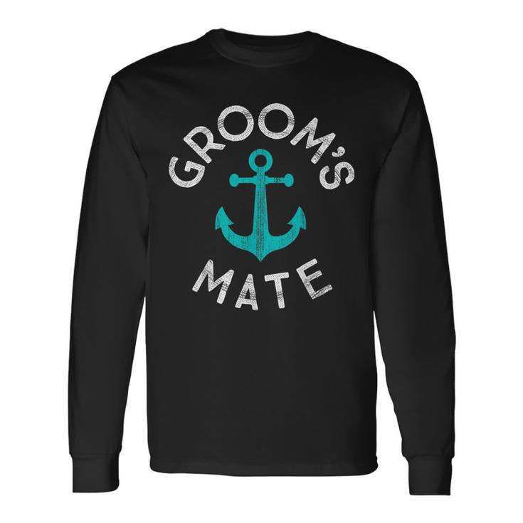 Nautical Groomsmen Wedding Party Grooms Mate Anchor Long Sleeve T-Shirt T-Shirt