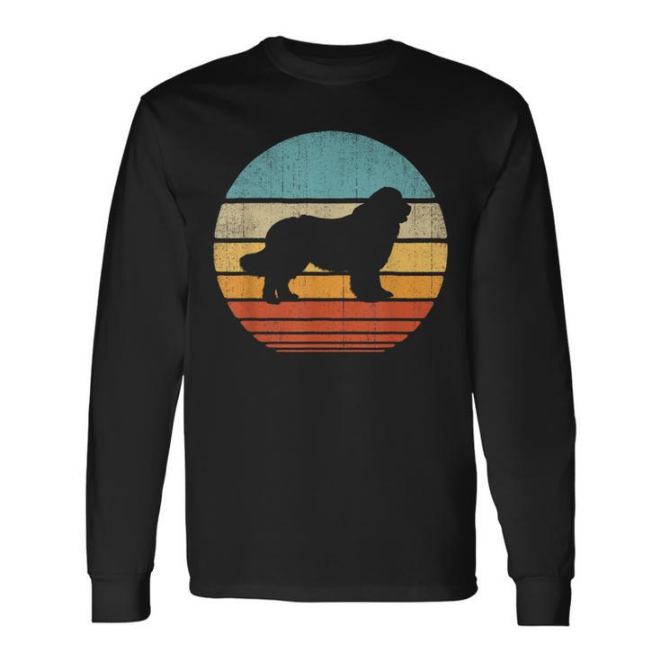 Newfoundland Newfie Retro Vintage 60S 70S Sunset Dog Lovers Long Sleeve T-Shirt
