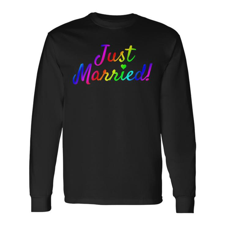Newlywed Just Married Gay Lesbian Lgbt Wedding Honeymoon Long Sleeve T-Shirt T-Shirt