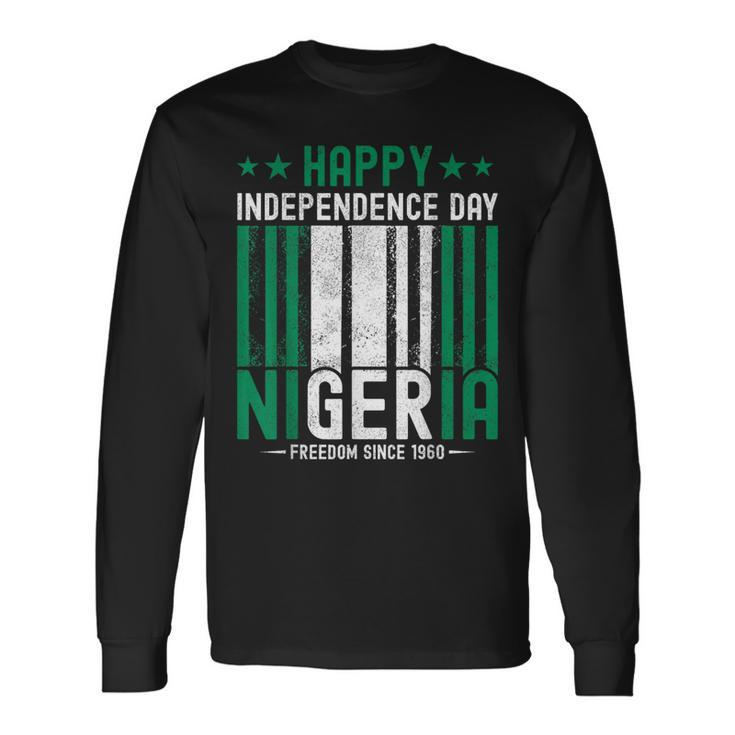 Nigerian Independence Day Vintage Nigerian Flag Long Sleeve T-Shirt