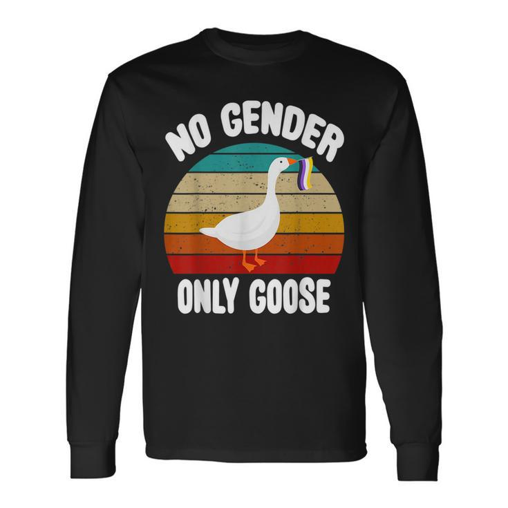 No Gender Only Goose Cute Animal Love Retro Lgbt Pride Month Long Sleeve T-Shirt