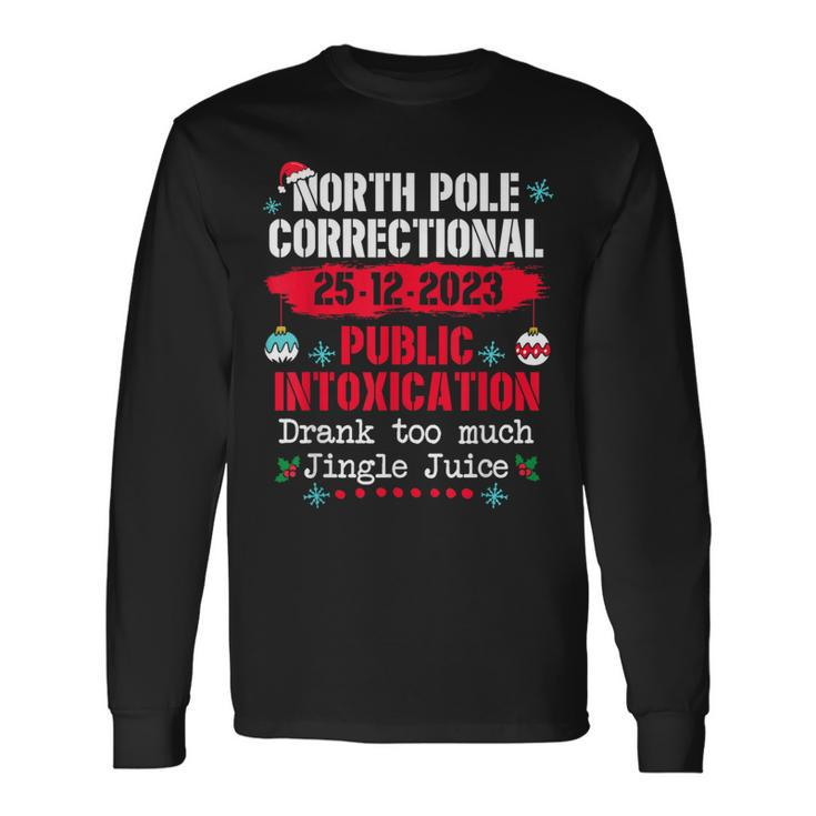 North Pole Public Intoxication Drank Too Much Jingle Juice Long Sleeve T-Shirt