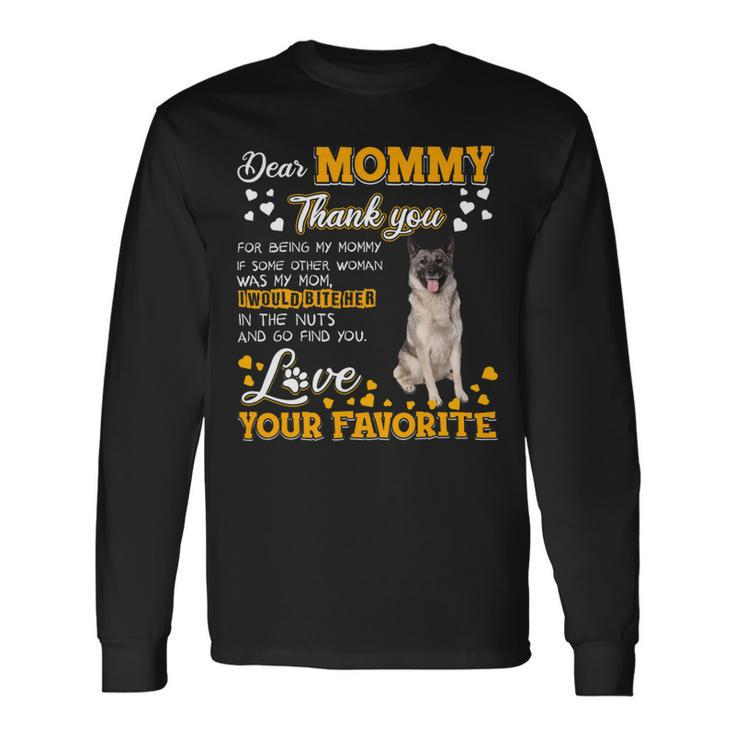 Norwegian Elkhound Dear Mommy Thank You For Being My Mommy Long Sleeve T-Shirt