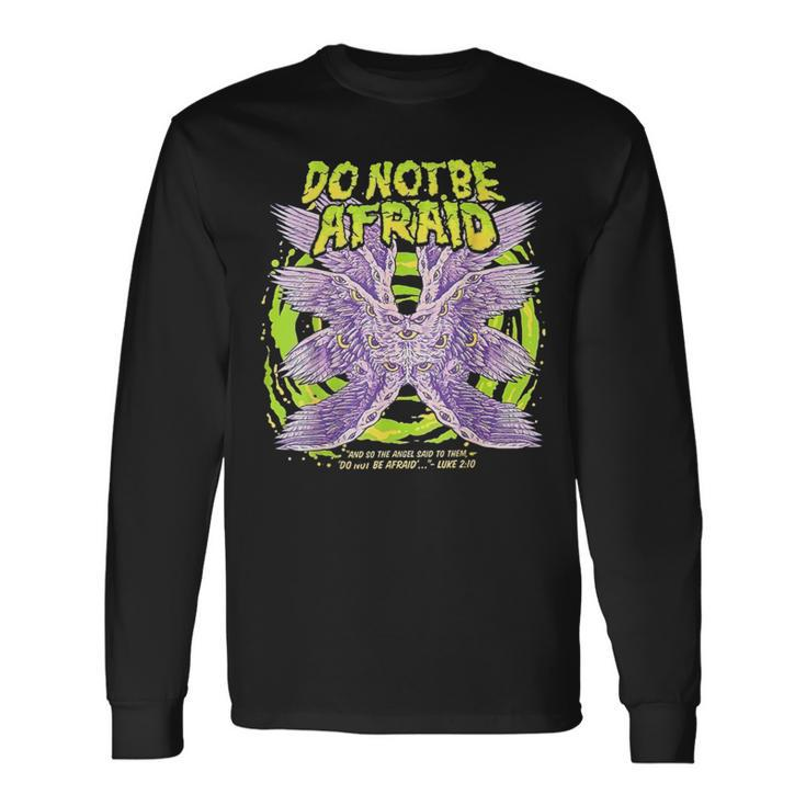 Do Not Be Afraid Realistic Angel Grunge Creepy Gothic Back Long Sleeve T-Shirt Gifts ideas