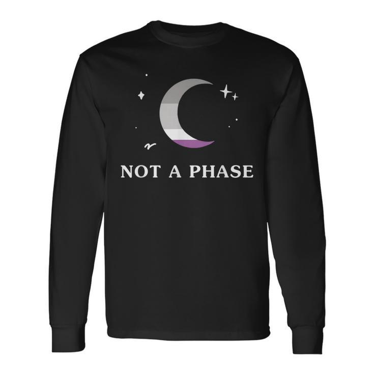 Not A Phase Asexual Lgbtq Ace Pride Flag Moon Long Sleeve T-Shirt
