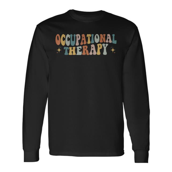 Occupational Therapy -Ot Therapist Ot Month Groovy Retro Long Sleeve T-Shirt