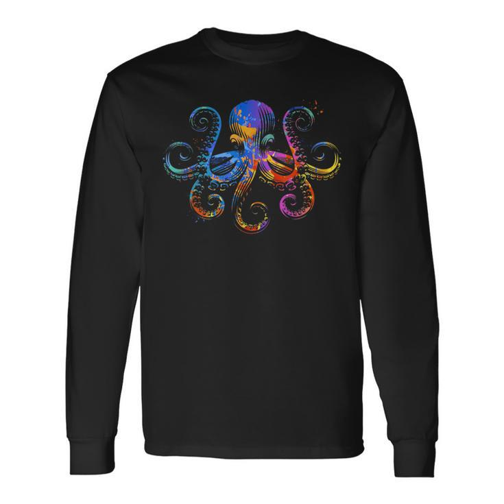 Octopus Graphic Colorful Ocean Octopus Long Sleeve T-Shirt