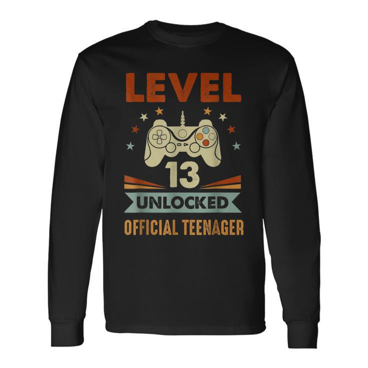 Official Nager 13Th Birthday Level 13 Unlocked Long Sleeve T-Shirt