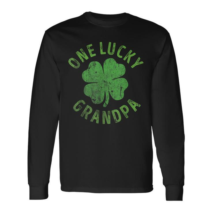 One Lucky Grandpa Matching St Patricks Day Long Sleeve T-Shirt T-Shirt