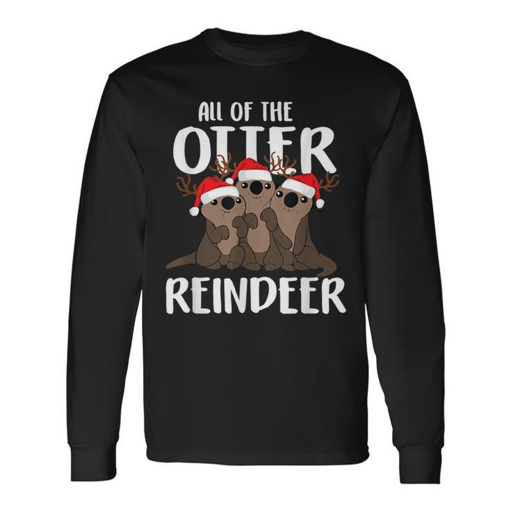 All Of The Otter Reindeer Christmas Osprey Pajamas Long Sleeve T-Shirt