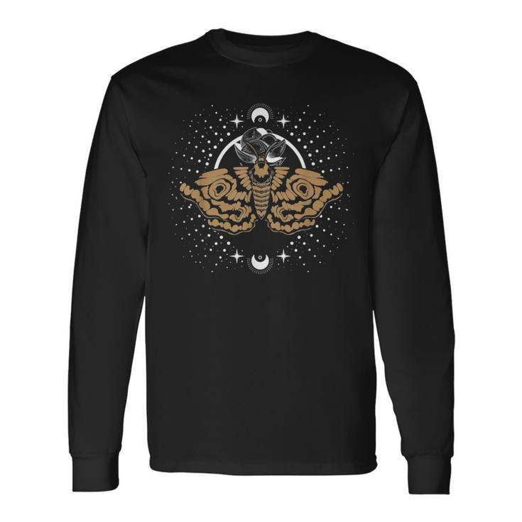 Pagan Blackcraft Wiccan Mysticism Scary Insect Occult Moth Long Sleeve T-Shirt T-Shirt
