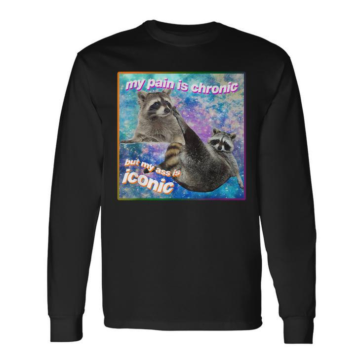My Pain Is Chronic But My Ass Is Iconic Opossums Lover Long Sleeve T-Shirt