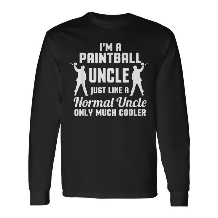 Paintball Uncle Player Paint Balling Woodsball Fan T Long Sleeve T-Shirt