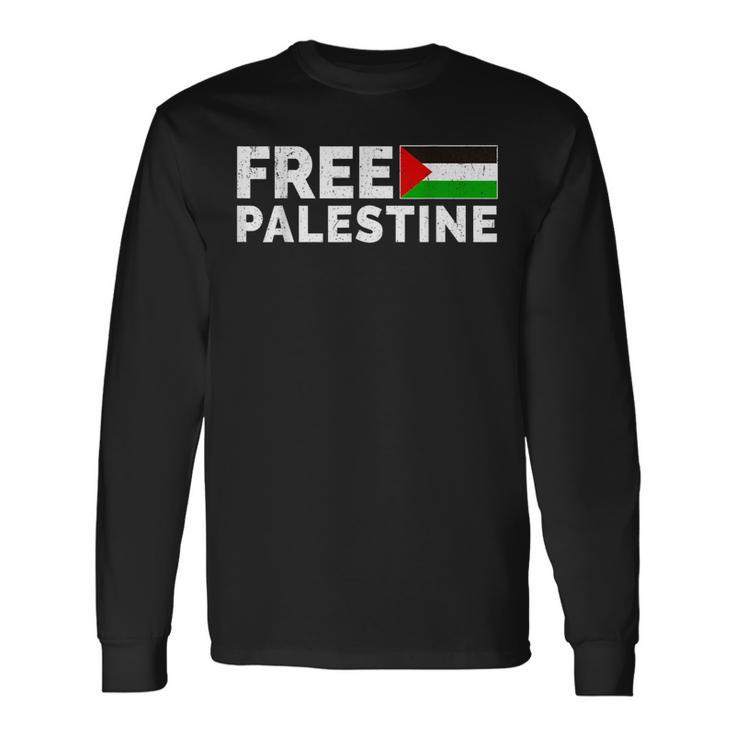 Palestine Flag Free Gaza Long Sleeve T-Shirt